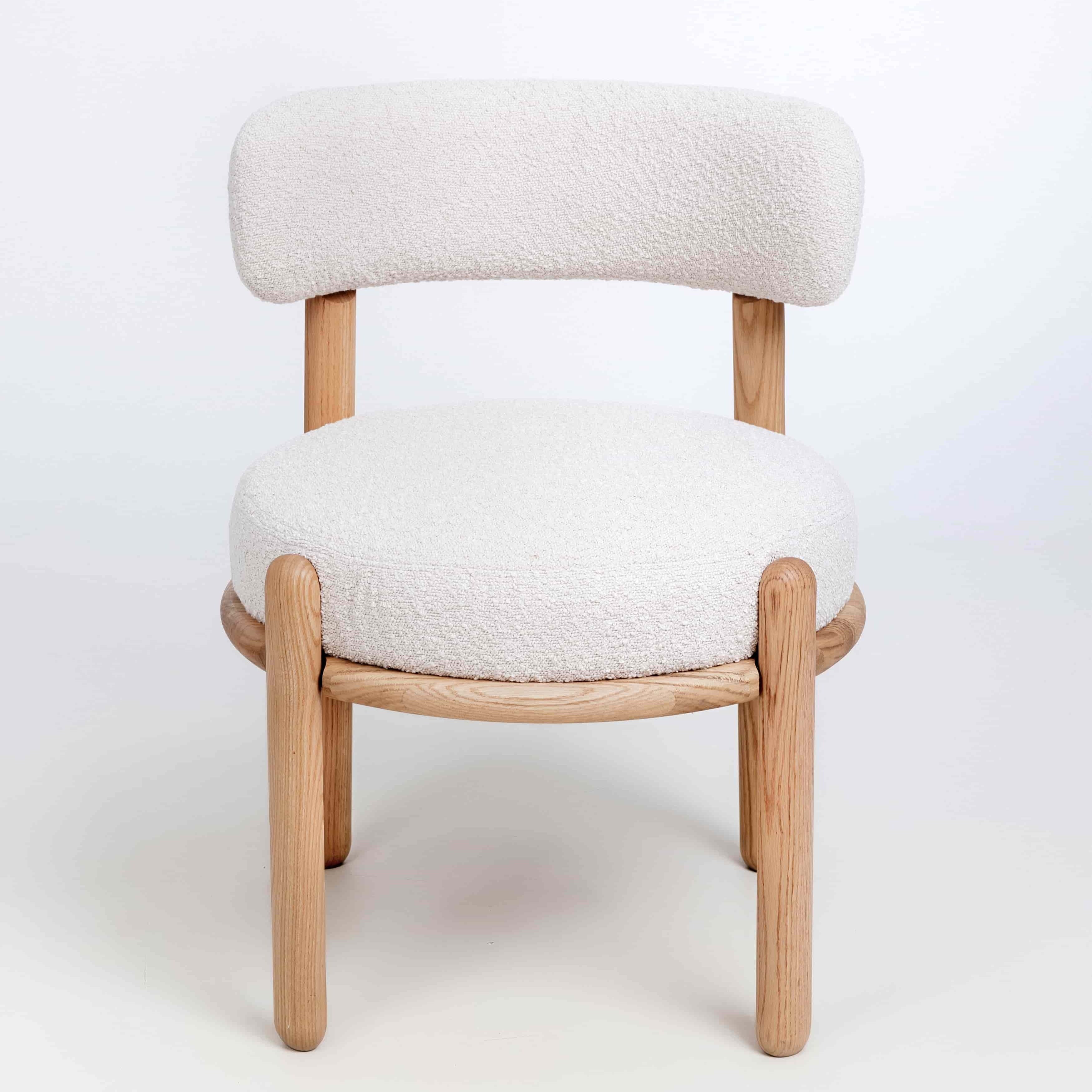 NordicStory Silla de madera maciza de roble tapizada de la colección Lova Mueble nórdico con un diseño moderno Roble.Store